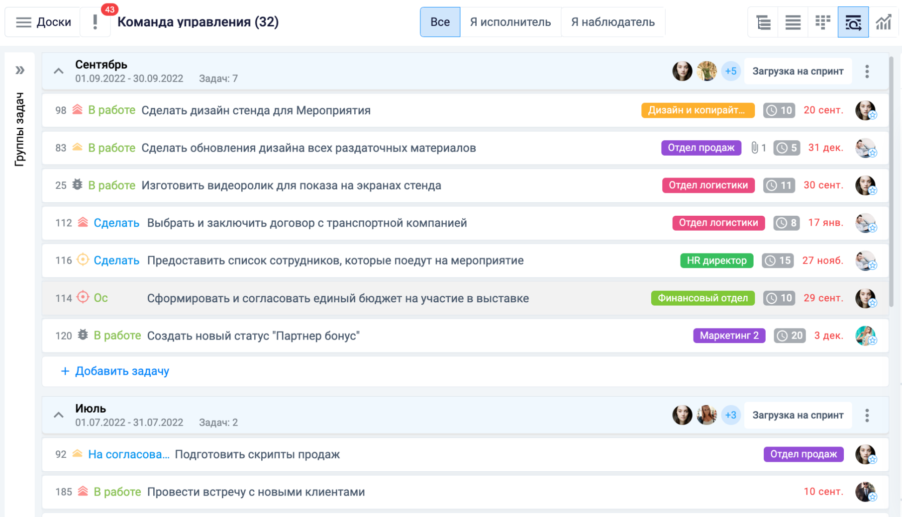 режим спринтов в Мой Радиус